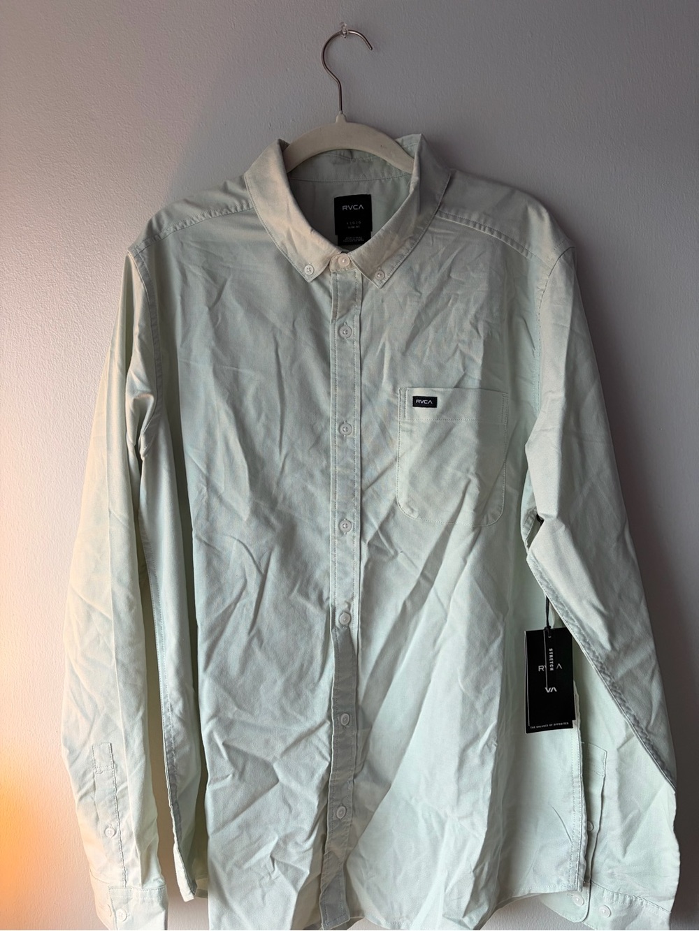 RVCA Men's Sage Green Button-Down Shirt